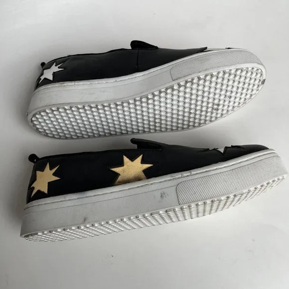 Sam Edelman Star Slip On Sneakers, Metallic Gold Silver Black, Size: 9, New! - Picture 5 of 7